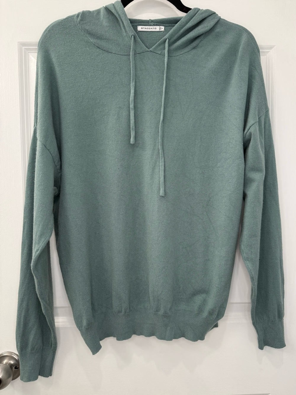 Staccato Skyline Long Sleeve Lightweight Hooded Sweatshirt Large Green